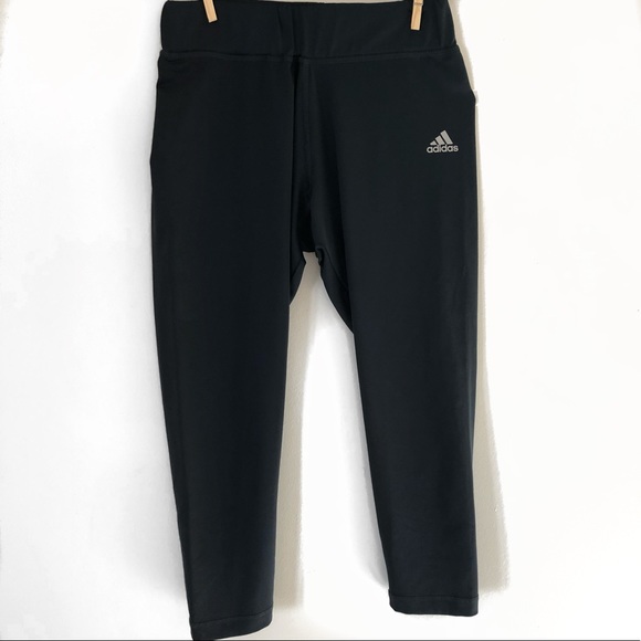 adidas Pants - Adidas cropped leggings in black Sz S logo on side